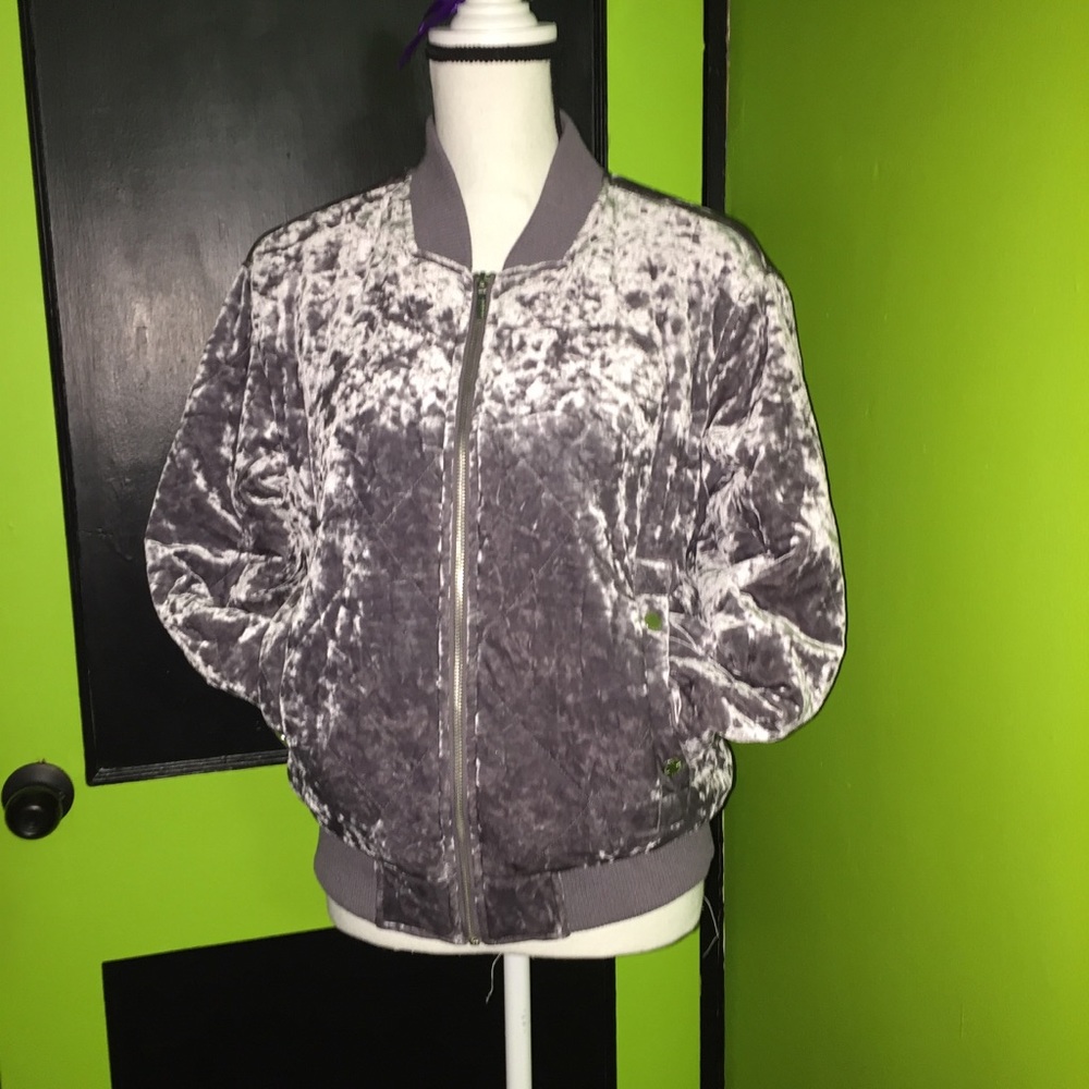 Velvet bomber jacket